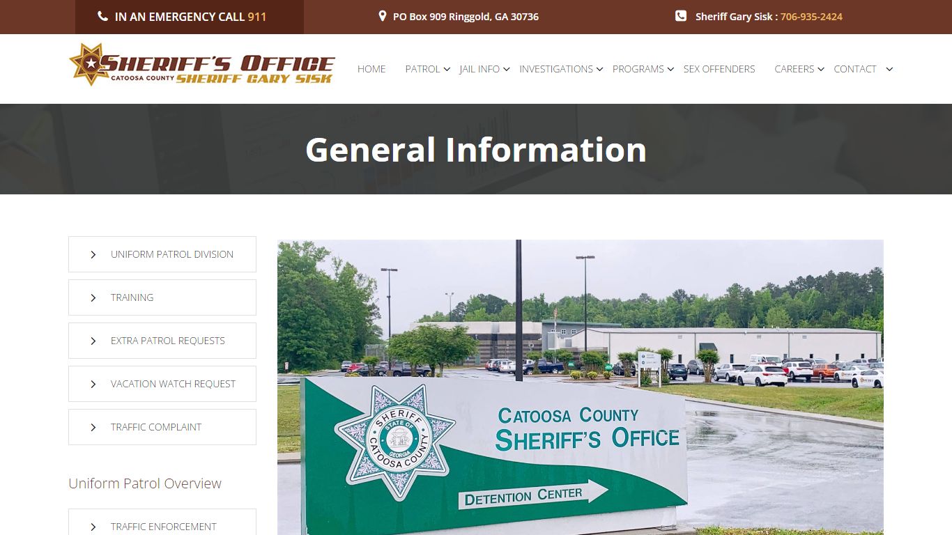 Catoosa County Sheriff's Office | Sheriff Gary Sisk