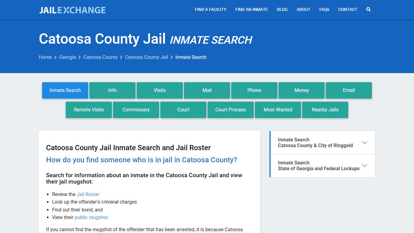 Catoosa County Jail Inmate Search - Jail Exchange