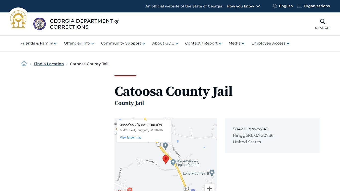 Catoosa County Jail | Georgia Department of Corrections